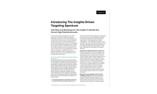 Forrester Report: Einführung des Erkenntnisses ausgelöstetem Targeting-Spektrum